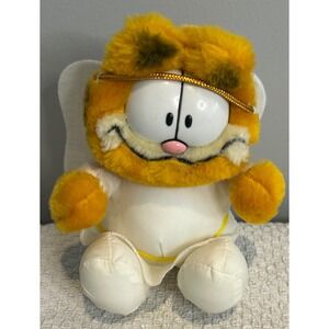 Vintage‎ Garfield Angel Plush Stuffed Animal 7 inch M&B Sales Halo Wings Orange
